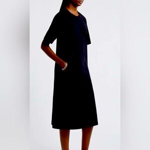Oversized black t-shirt dress with pockets!